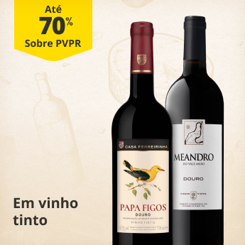 At&eacute; 70% PVPR em Vinhos Tinto