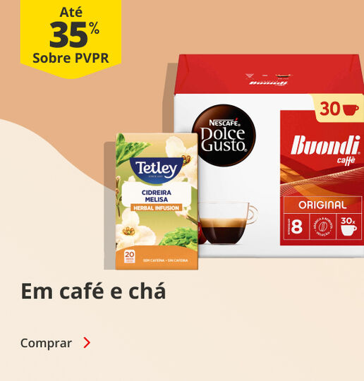 At&eacute; 35% PVPR em Caf&eacute; e Ch&aacute;