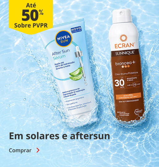 At&eacute; 50% PVPR em solares e Aftersun