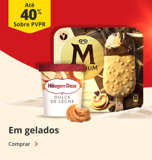 At&eacute; 40% sobre PVPR em gelados