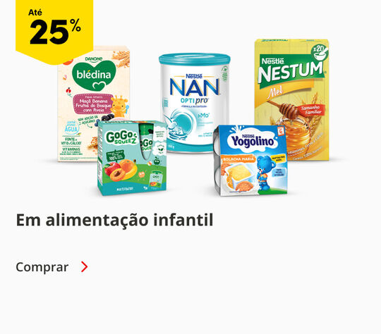 At&eacute; 25% em alimenta&ccedil;&atilde;o infantil
