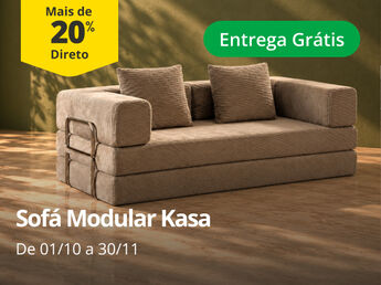 Mais de 20% Desconto Direto no Sof&aacute; Modular Kasa. De 01/10 a 30/11