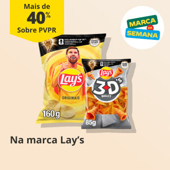Mais de 40% PVPR Na marca Lay&acute;s