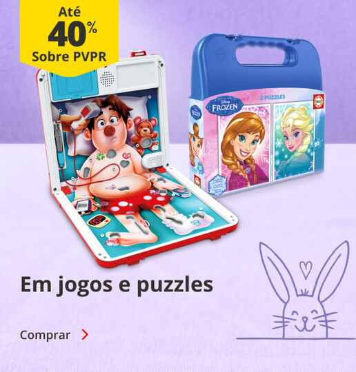 At&eacute; 40% PVPR em Jogos e Puzzles