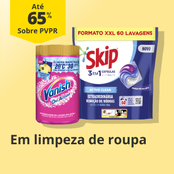 At&eacute; 65% PVPR em Limpeza de Roupa