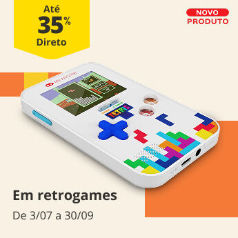 Novidade: At&eacute; 35% Desconto Direto em Retrogames. De 3/07 a 30/09
