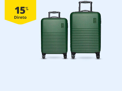15% Desconto Direto em conjuntos de bagagens. De 29/12/2025 a 31/12/2026