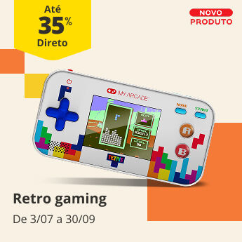 At&eacute; 35% Desconto Direto em Retro gaming. De 3/07 a 30/09