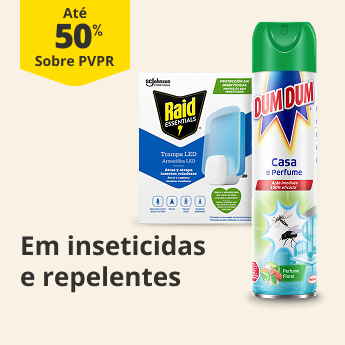At&eacute; 50% PVPR em Inseticidas e Repelentes