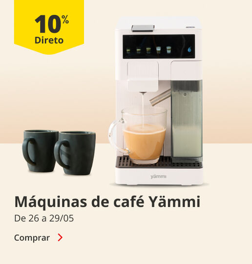10% Desconto Direto M&aacute;quinas de Caf&eacute; Yammi. De 26 a 29/05