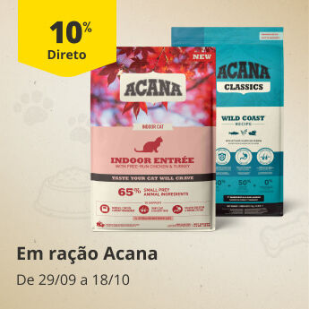 10% Desconto Direto em ra&ccedil;&atilde;o Acana