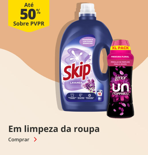 At&eacute; 50% PVPR em Limpeza da Roupa