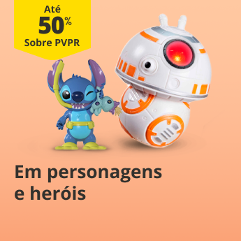 At&eacute; 50% em personagens e her&oacute;is