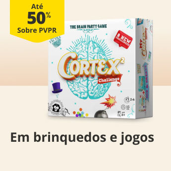 At&eacute; 50% PVPR em brinquedos e jogos