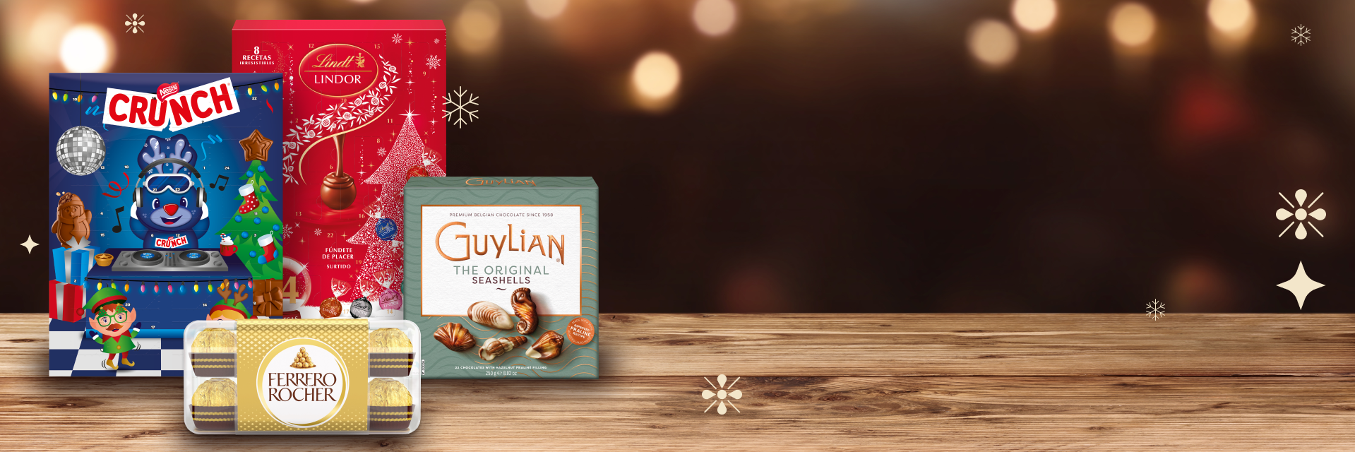 Chocolates e bombons de natal