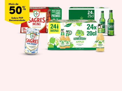 Mais de 50% PVPR em cervejas e sidras