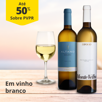 At&eacute; 50% PVPR em Vinho Branco