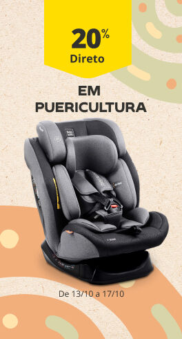 20% Desconto Direto em puericultura. De 13 a 17/10