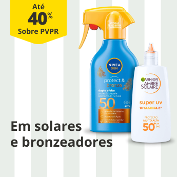At&eacute; 40% PVPR em Solares e Bronzeadores