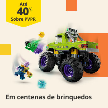 At&eacute; 40% PVPR em centenas de brinquedos