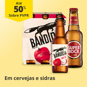 At&eacute; 50% sobre PVP Recomendado em Cervejas e Sidras