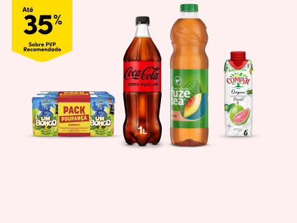 Até 35% PVPR em Sumos e Refrigerantes