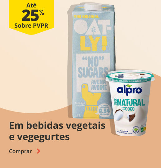 At&eacute; 25% PVPR em Bebidas Vegetais e Vegegurtes