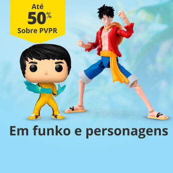 Até 50% sobre PVP Recomendado em funko e personagens Até 50% sobre PVP Recomendado em funko e personagens