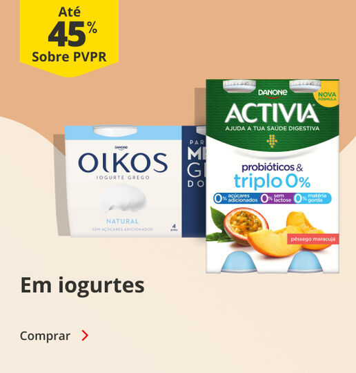 At&eacute; 45% PVPR em Iogurtes