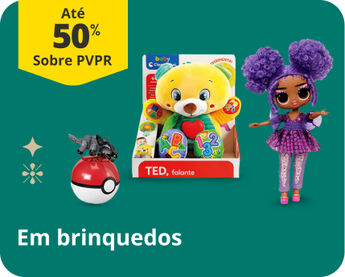 Até 50% PVPR em brinquedos