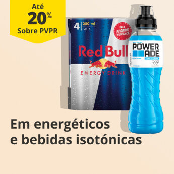 At&eacute; 20% PVPR em Bebidas Energ&eacute;ticas e Isot&oacute;nicas