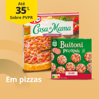 At&eacute; 35% em Pizzas Congeladas 