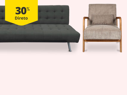 30% Desconto Direto em Sof&aacute;s e Poltronas. De 02/12/2025 a 02/01/2026.