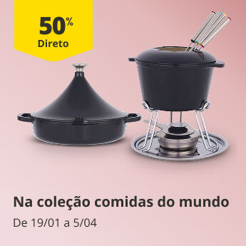 50% Desconto Direto na Cole&ccedil;&atilde;o Comidas do Mundo. De 19/01 a 05/04