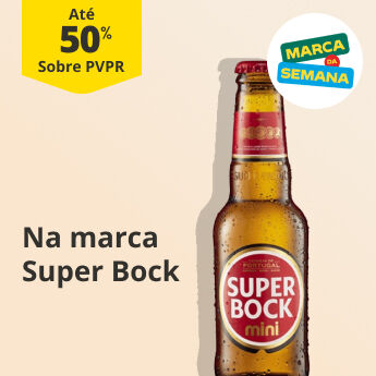 At&eacute; 50% PVPR Na marca da semana Super bock