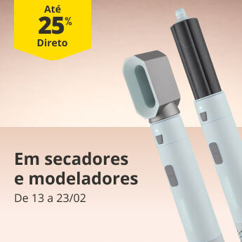 At&eacute; 25% Desconto Direto em Secadores e Modeladores Marshmallow. De 13 a 23/02.