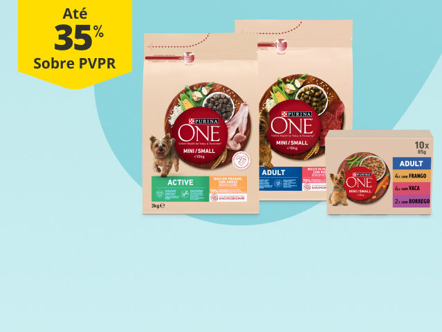 At&eacute; 35% PVPR em alimenta&ccedil;&atilde;o Purina One Mini