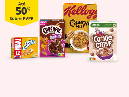 At&eacute; 50% PVPR em Cereais e Barras