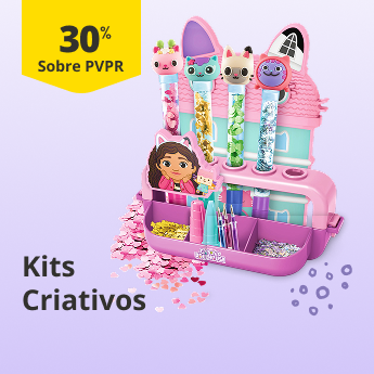 At&eacute; 30% sobre PVPR em Kits Criativos