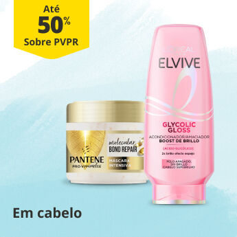 At&eacute; 50% PVPR Em cabelo