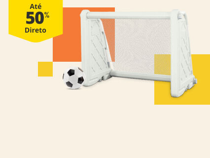 At&eacute; 50% Desconto Direto em ve&iacute;culos e brinquedos de exterior. De 1/05 a 30/09