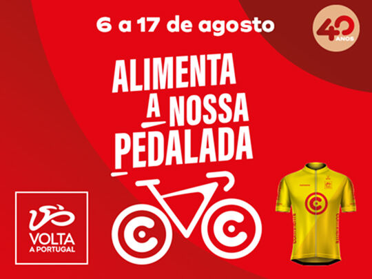 Volta a Portugal de 6 a 17 de agosto. Alimente a nossa pedalada. Saiba mais.