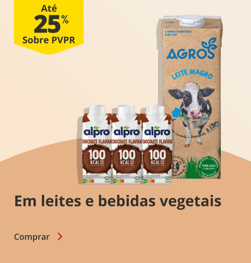 At&eacute; 25% PVPr em Leites e Bebidas Vegetais
