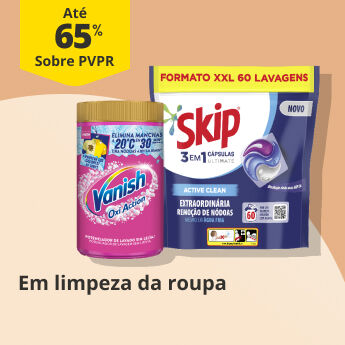At&eacute; 65% PVPR em Limpeza de Roupa