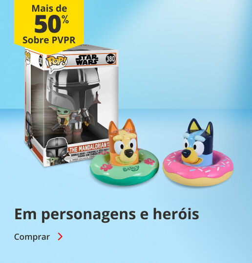 at&eacute; 50% PVPR em personagens e her&oacute;is