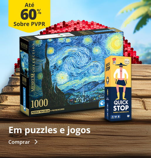 Até 60% sobre PVP Recomendado em puzzles e jogos