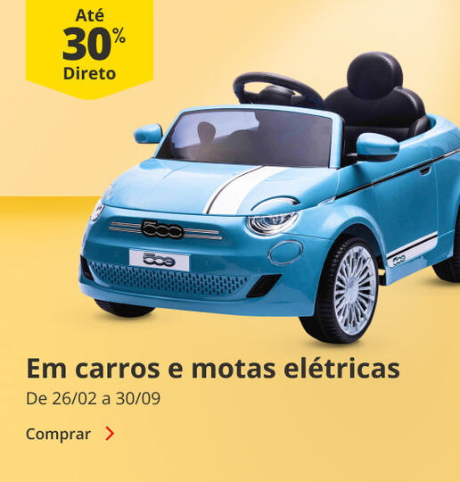 At&eacute; 30% Direto em carros e motas el&eacute;tricas- De 26/02 a 30/09