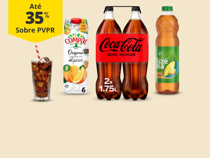 At&eacute; 35% PVPR em Sumos e Refrigerantes