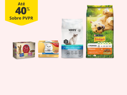 At&eacute; 40% PVPR em alimenta&ccedil;&atilde;o para c&atilde;o e gato