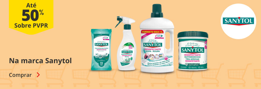 Até 50% sobre PVP Recomendado na marca Sanytol. Comprar.